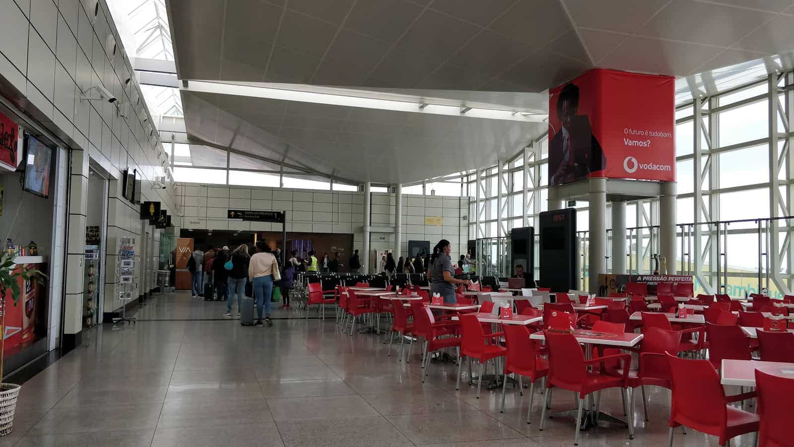 Interior of Maputo International Airport terminal